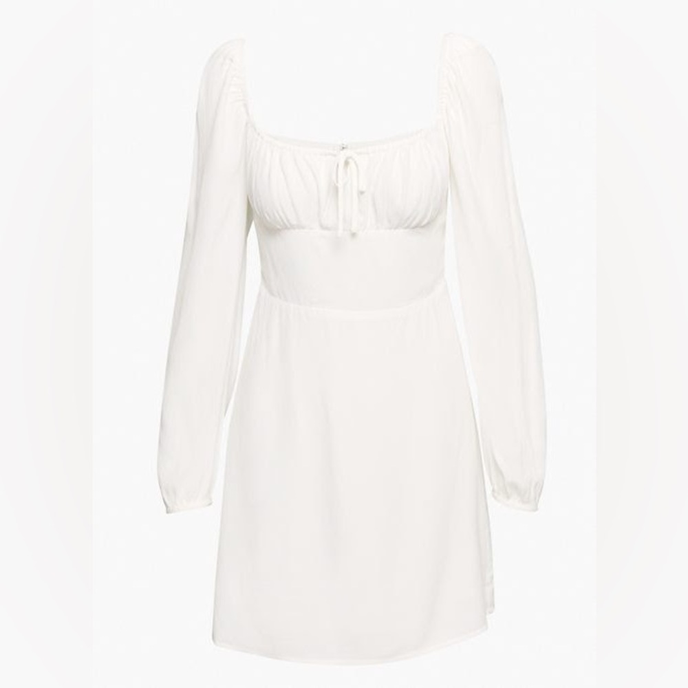 Aritzia Sunday best Delilah Longsleeve Dress white